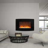 35 Inch Curved Glass Wall Mounted Electric Fireplace