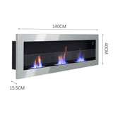 55 Inch Modern Wall Mounted Bio Ethanol Fireplace