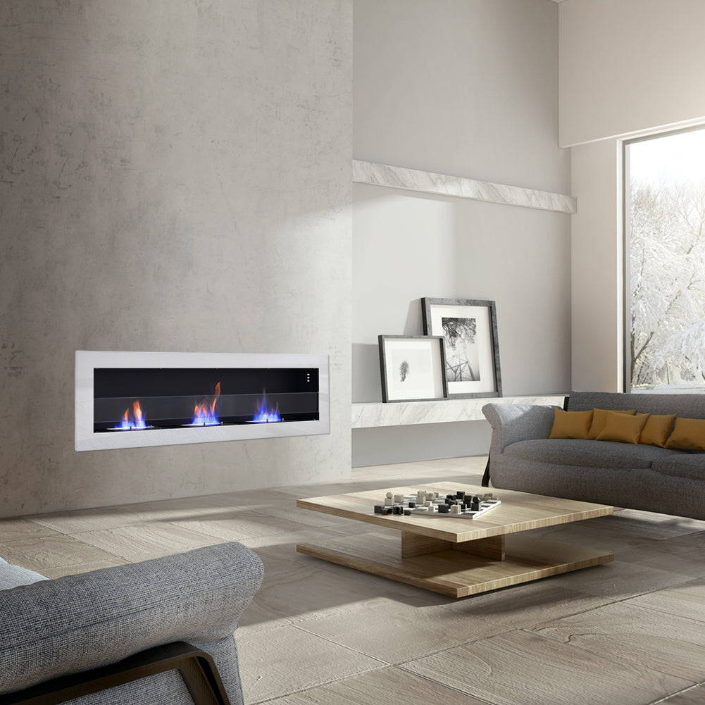 55 Inch Modern Wall Mounted Bio Ethanol Fireplace