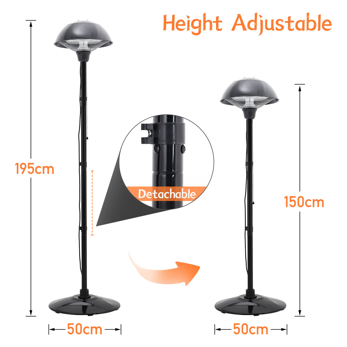 Electric Mushroom Garden Patio Heater Free Standing Outdoor&Indoor 1500W