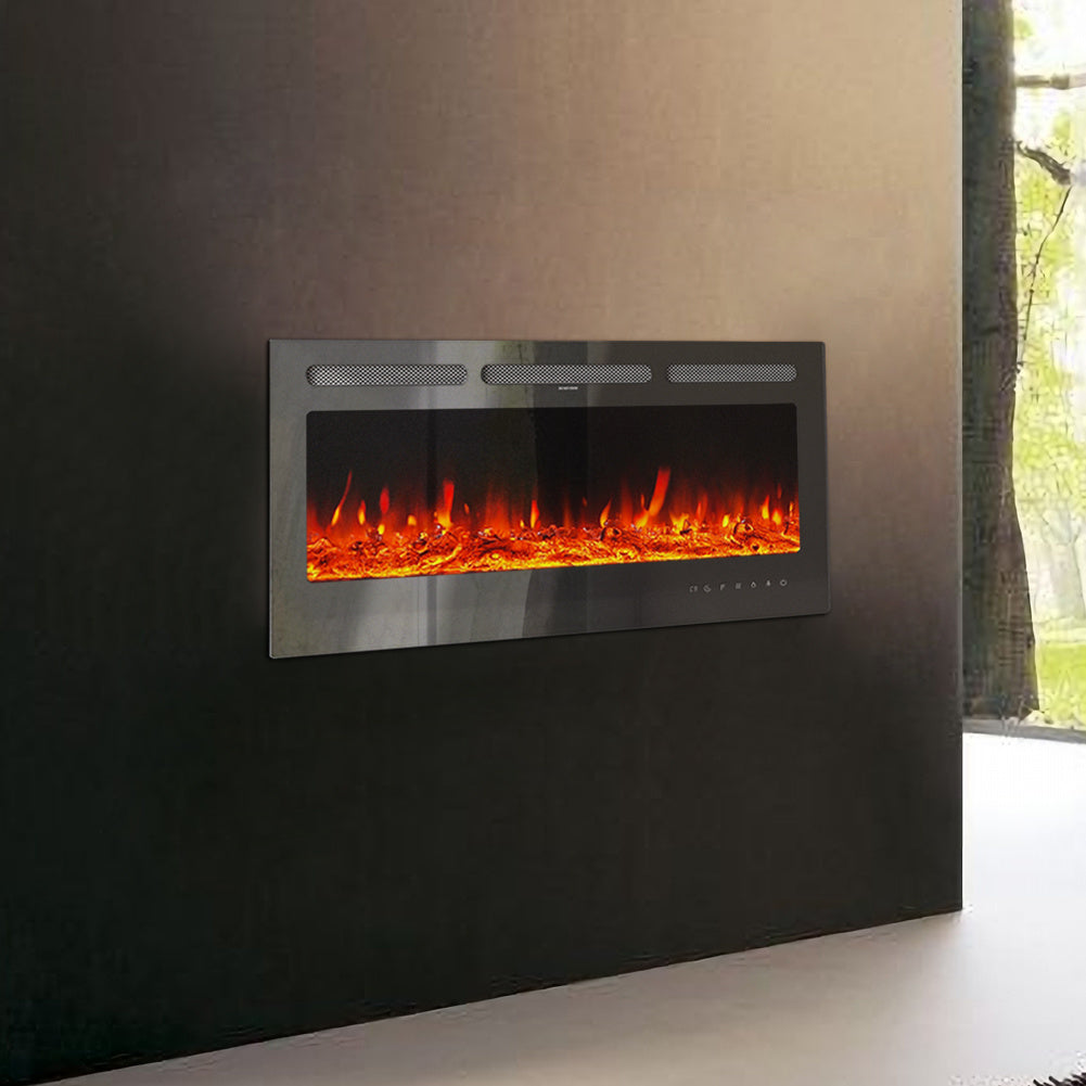 Modern LED Wall Mounted/ Recessed Electric Fireplace